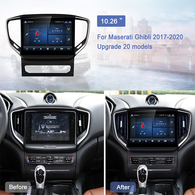 2 van de Ontvangersgps van DIN Android Auto Stereospeler Van verschillende media voor Maserati Ghibli 2017-2020