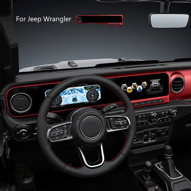 Het digitale van de Clusterauto Speler Dubbele Scherm Van verschillende media voor Jeep Wrangler JL 2018-2021